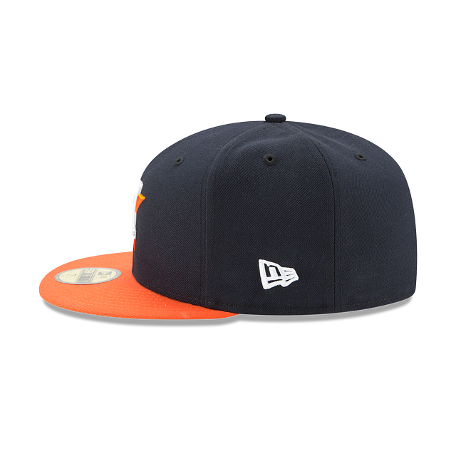 Houston Astros MLB New Era Men Navy / Orange 59Fifty Authentic Collection Road Fitted Hat product image 5, provided for