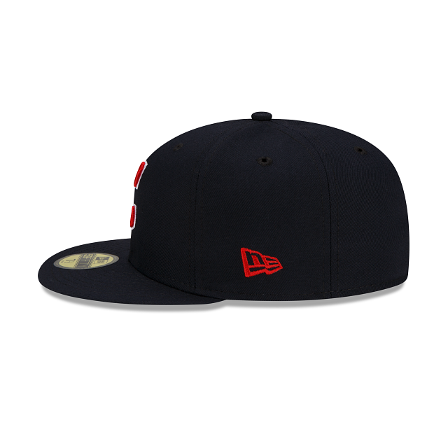 Cleveland Guardians MLB New Era Men Navy 59Fifty Authentic Collection Road Fitted Hat product image 6, provided for visual