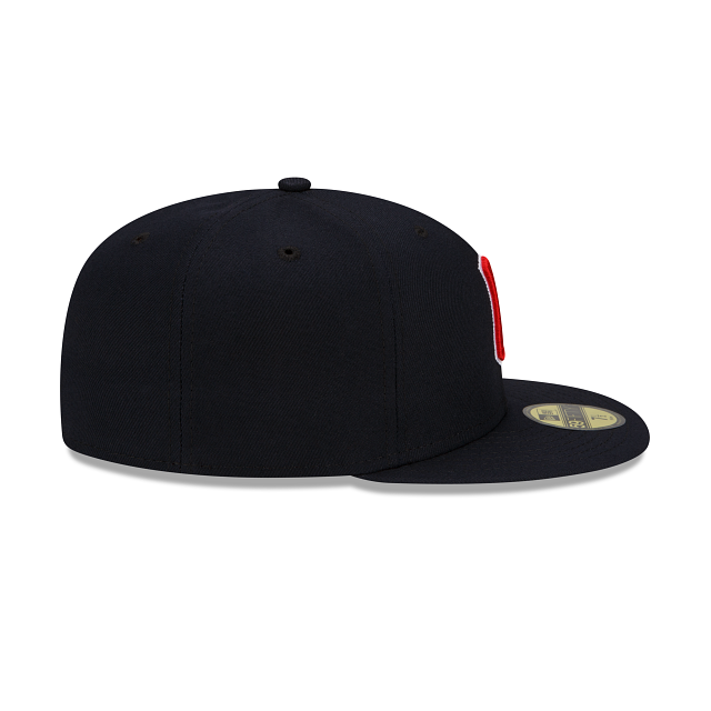 Cleveland Guardians MLB New Era Men Navy 59Fifty Authentic Collection Road Fitted Hat product image 5, provided for visual