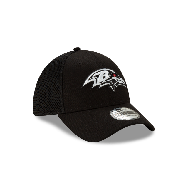 Baltimore Ravens NFL New Era Men Black/White 39Thirty Neo Stretch Fit Hat product image 6, provided for visual reference and
