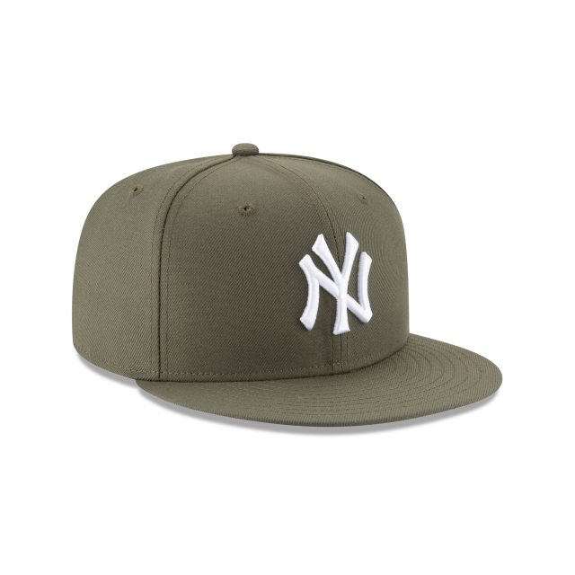 New York Yankees MLB New Era Men Olive 59Fifty Basic Fitted Hat product image 6, provided for visual reference and product