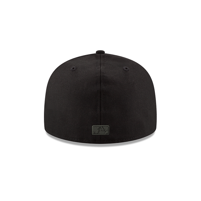 Toronto Blue Jays MLB New Era Men Black On Black 59Fifty Red Leaf Fitted Hat product image 2, provided for visual reference
