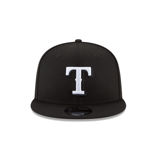 Texas Rangers MLB New Era Men Black White 9Fifty Basic Snapback product image 5, provided for visual reference and product