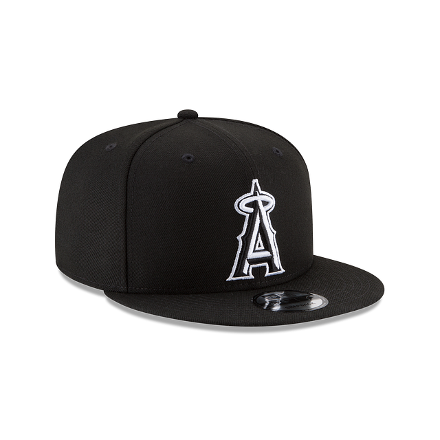 Anaheim Angels MLB New Era Men Black White 9Fifty Basic Snapback product image 6, provided for visual reference and product