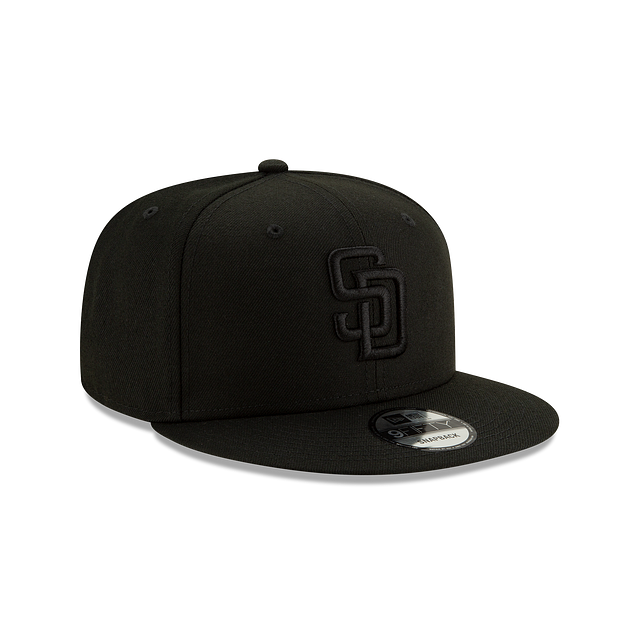 San Diego Padres MLB New Era Men Black on Black 9Fifty Basic Snapback product image 6, provided for visual reference and