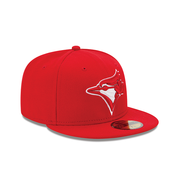 Toronto Blue Jays MLB New Era Men Red 59Fifty Fitted Hat product image 3, provided for visual reference and product detail