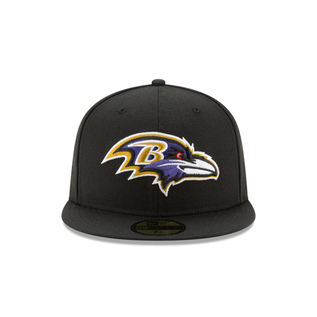 Baltimore Ravens NFL New Era Men Black 59Fifty Team Basic Fitted Hat product image 3, provided for visual reference and