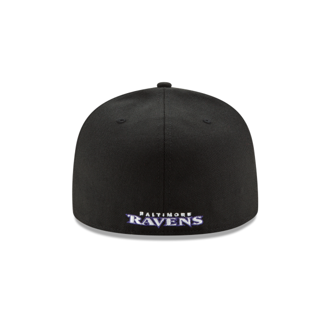 Baltimore Ravens NFL New Era Men Black 59Fifty Team Basic Fitted Hat product image 2, provided for visual reference and