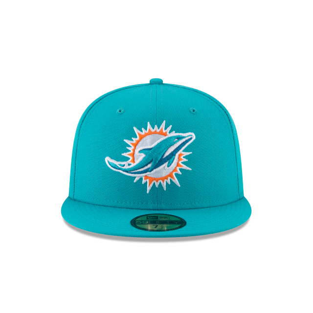 Miami Dolphins NFL New Era Men Teal Breeze 59Fifty Team Basic Fitted Hat product image 3, provided for visual reference and