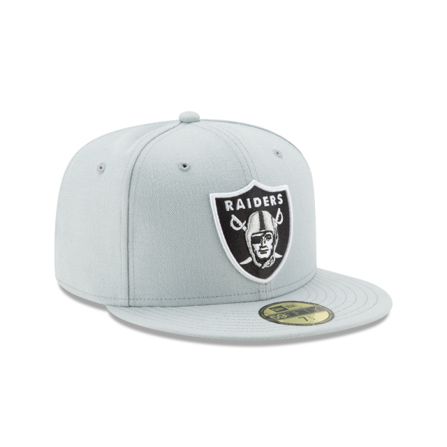 Las Vegas Raiders NFL New Era Men Snow Grey 59Fifty Team Basic Fitted Hat product image 4, provided for visual reference and