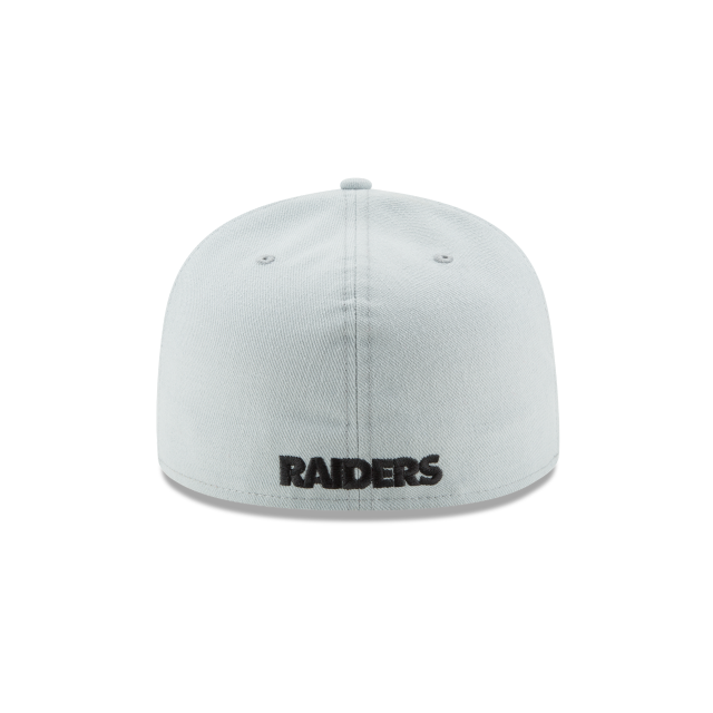 Las Vegas Raiders NFL New Era Men Snow Grey 59Fifty Team Basic Fitted Hat product image 2, provided for visual reference and