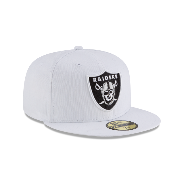 Las Vegas Raiders NFL New Era Men White 59Fifty Team Basic Fitted Hat product image 4, provided for visual reference and