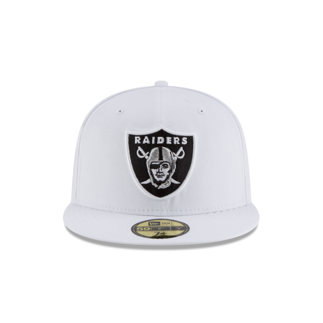 Las Vegas Raiders NFL New Era Men White 59Fifty Team Basic Fitted Hat product image 3, provided for visual reference and