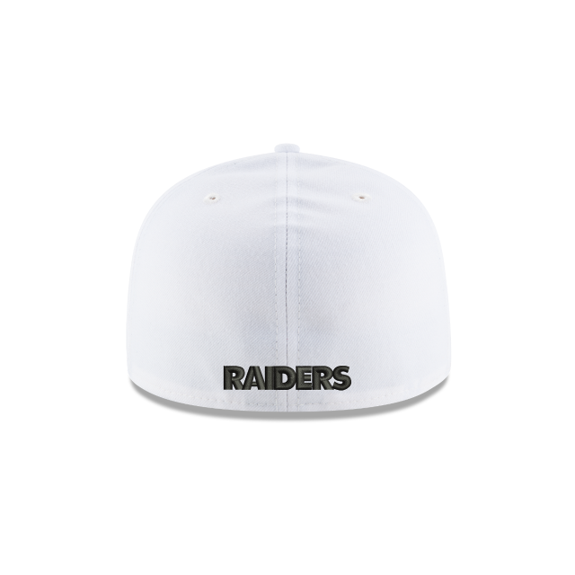 Las Vegas Raiders NFL New Era Men White 59Fifty Team Basic Fitted Hat product image 2, provided for visual reference and