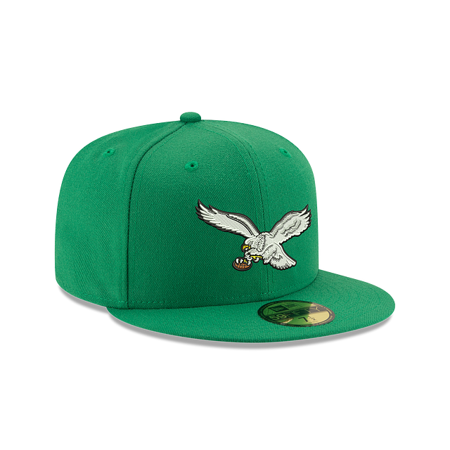 Philadelphia Eagles NFL New Era Men Botanical Green 59Fifty Classic Logo Fitted Hat product image 4, provided for visual