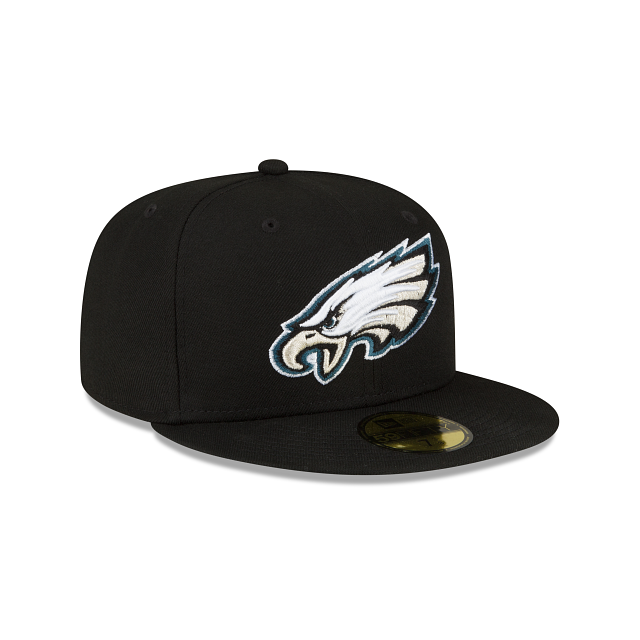 Philadelphia Eagles NFL New Era Men Black 59Fifty Team Basic Fitted Hat product image 4, provided for visual reference and