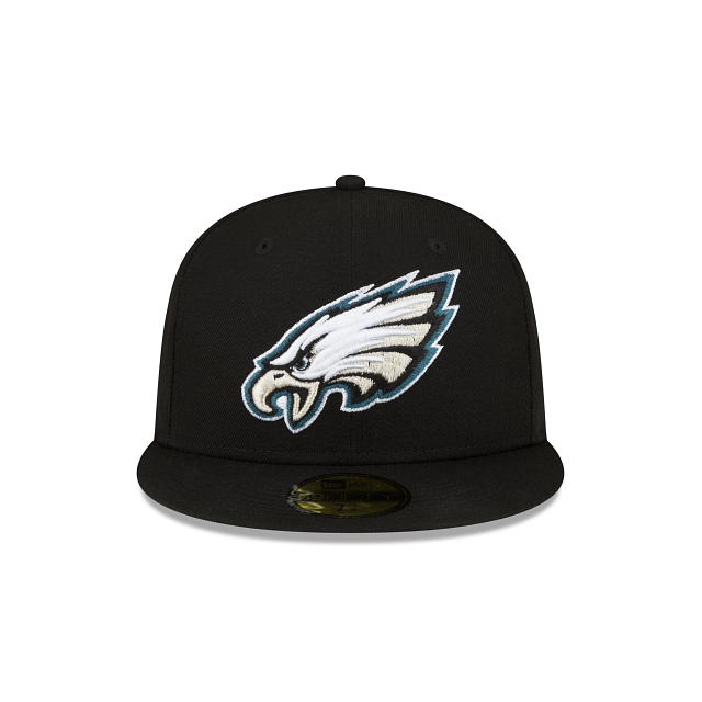 Philadelphia Eagles NFL New Era Men Black 59Fifty Team Basic Fitted Hat product image 3, provided for visual reference and