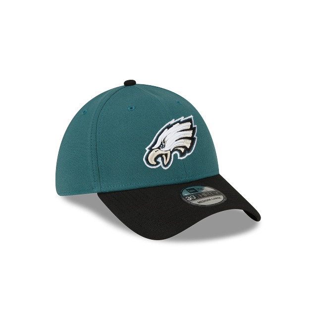 Philadelphia Eagles NFL New Era Men Black/Midnight Green 39Thirty Team Classic Stretch Fit Hat product image 4, provided for