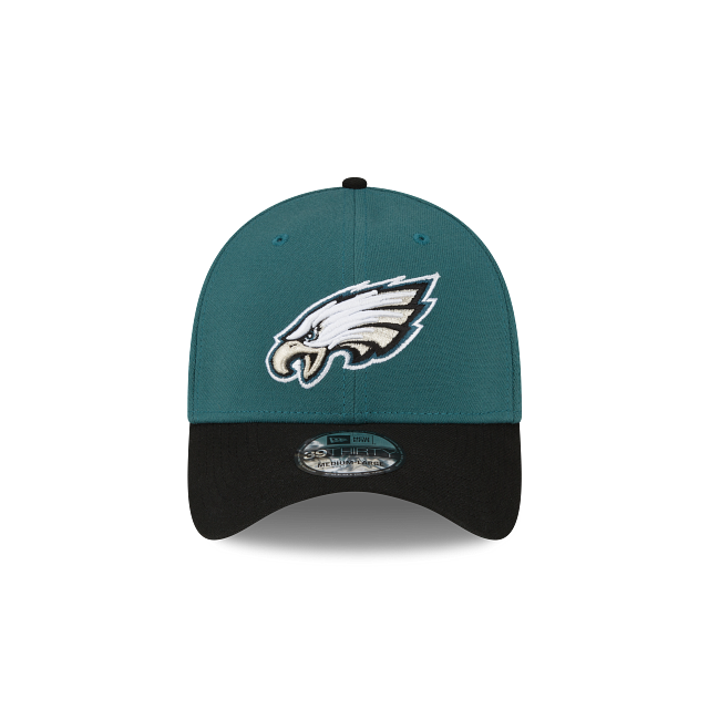 Philadelphia Eagles NFL New Era Men Black/Midnight Green 39Thirty Team Classic Stretch Fit Hat product image 3, provided for