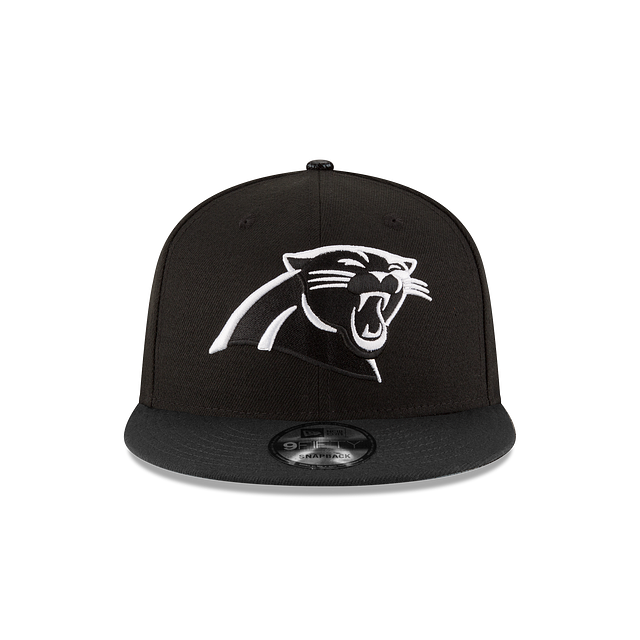 Carolina Panthers NFL New Era Men Black White 9Fifty Basic Snapback product image 3, provided for visual reference and