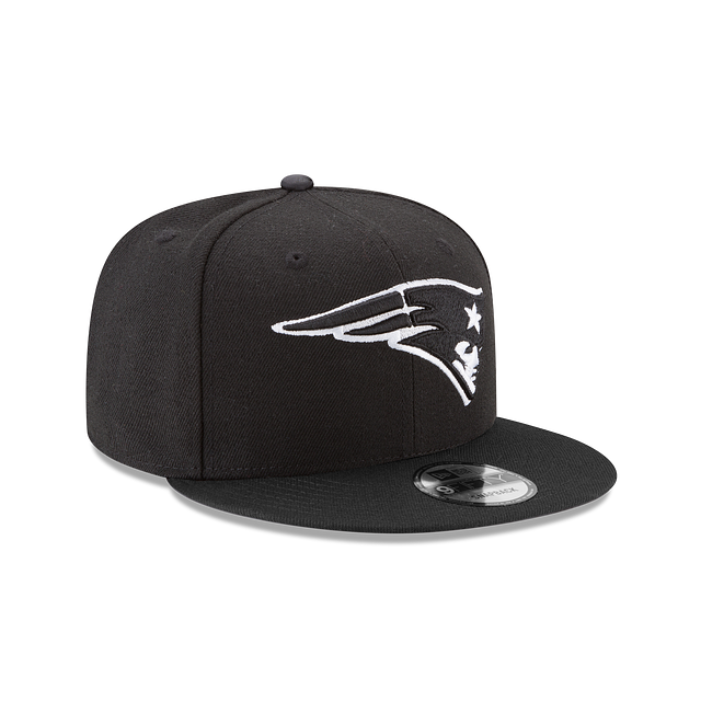 New England Patriots NFL New Era Men Black White 9Fifty Basic Snapback product image 4, provided for visual reference and