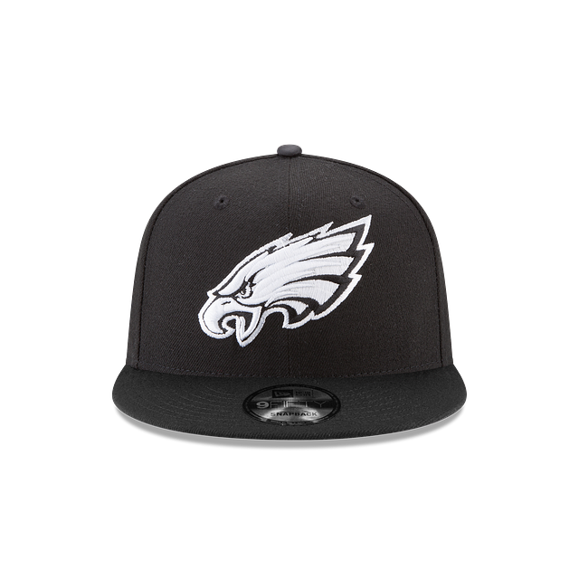 Philadelphia Eagles NFL New Era Men Black White 9Fifty Basic Snapback product image 3, provided for visual reference and