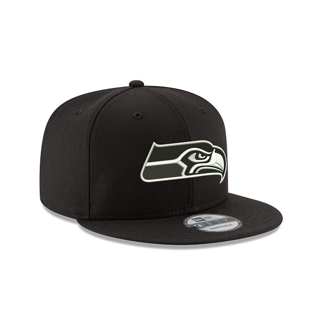 Seattle Seahawks NFL New Era Men Black White 9Fifty Basic Snapback product image 3, provided for visual reference and