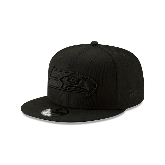 Seattle Seahawks NFL New Era Men Black On Black 9Fifty Basic Snapback product image 1, provided for visual reference and