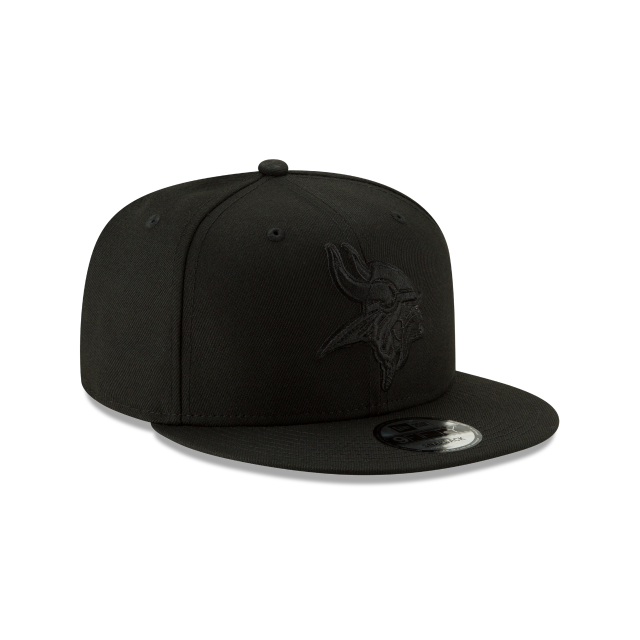 Minnesota Vikings NFL New Era Men Black On Black 9Fifty Basic Snapback product image 4, provided for visual reference and