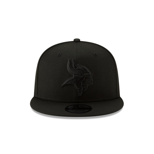 Minnesota Vikings NFL New Era Men Black On Black 9Fifty Basic Snapback product image 3, provided for visual reference and