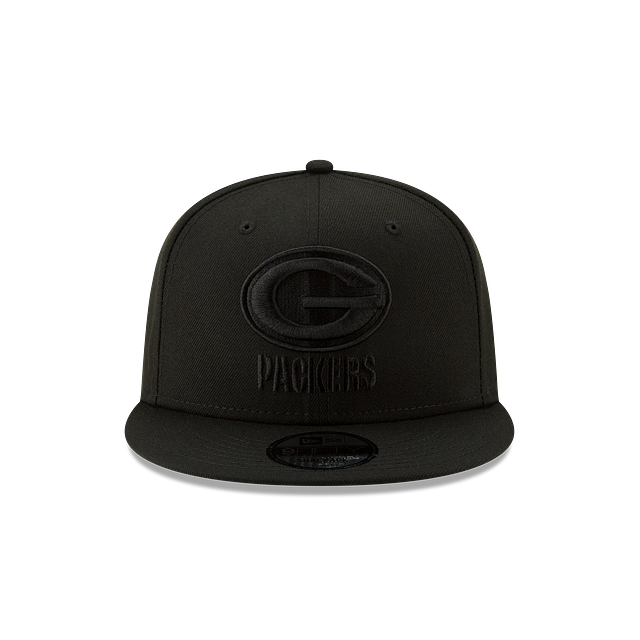 Green Bay Packers NFL New Era Men Black On Black 9Fifty Basic Snapback product image 3, provided for visual reference and