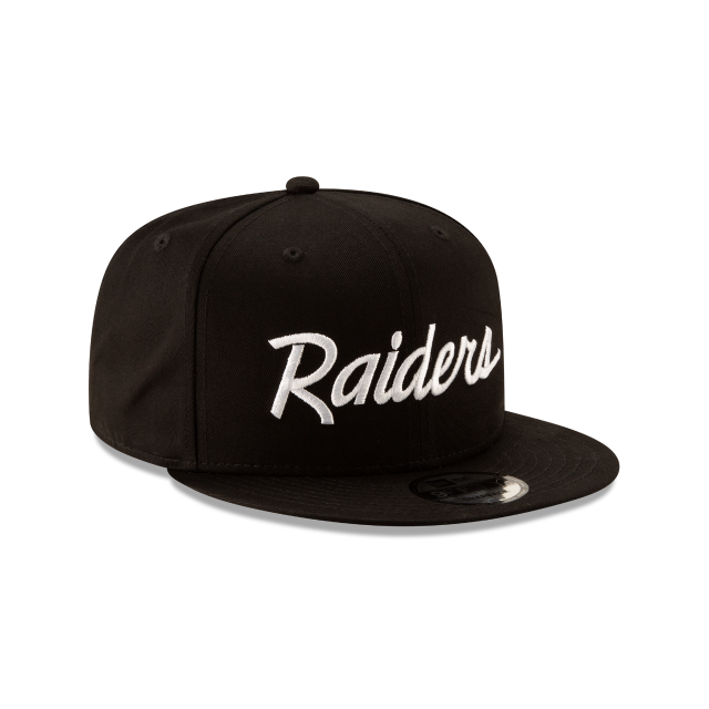 Oakland Raiders NFL New Era Men Black 9Fifty Script Basic Snapback product image 4, provided for visual reference and
