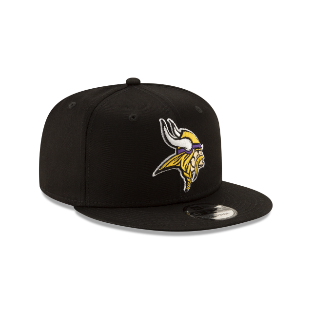 Minnesota Vikings NFL New Era Men Black 9Fifty Basic Snapback product image 4, provided for visual reference and product