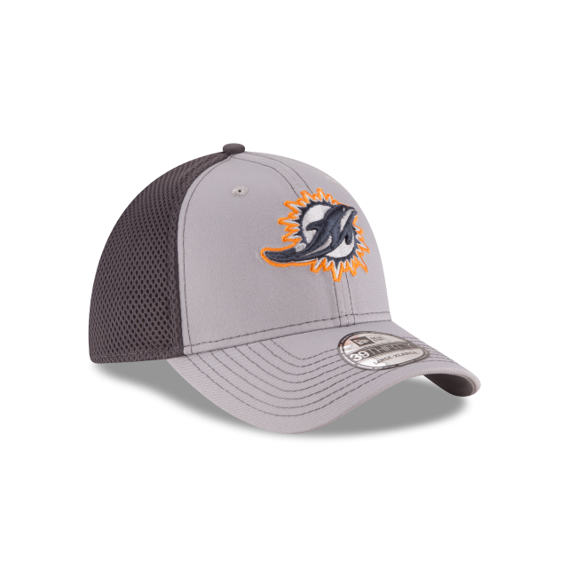 Miami Dolphins NFL New Era Men Grey 39Thirty Grayed Out Neo 2 Stretch Fit Hat product image 4, provided for visual reference