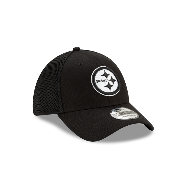 Pittsburgh Steelers NFL New Era Men Black/White 39Thirty Neo Stretch Fit Hat product image 4, provided for visual reference