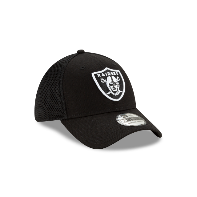 Las Vegas Raiders NFL New Era Men Black/White 39Thirty Neo Stretch Fit Hat product image 4, provided for visual reference