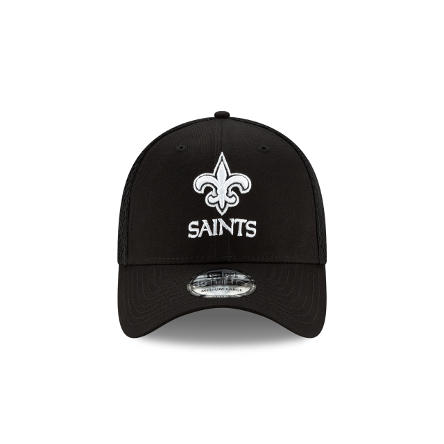 New Orleans Saints NFL New Era Men Black/White 39Thirty Neo Stretch Fit Hat product image 3, provided for visual reference