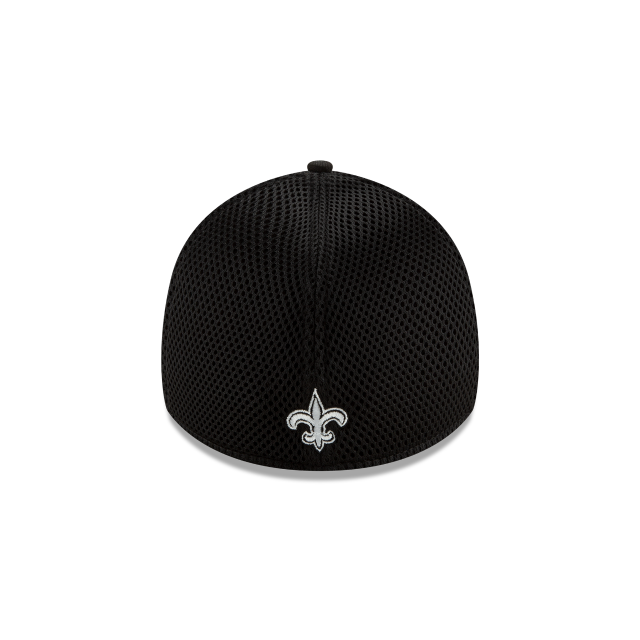 New Orleans Saints NFL New Era Men Black/White 39Thirty Neo Stretch Fit Hat product image 2, provided for visual reference