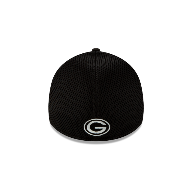 Green Bay Packers NFL New Era Men Black/White 39Thirty Neo Stretch Fit Hat product image 2, provided for visual reference