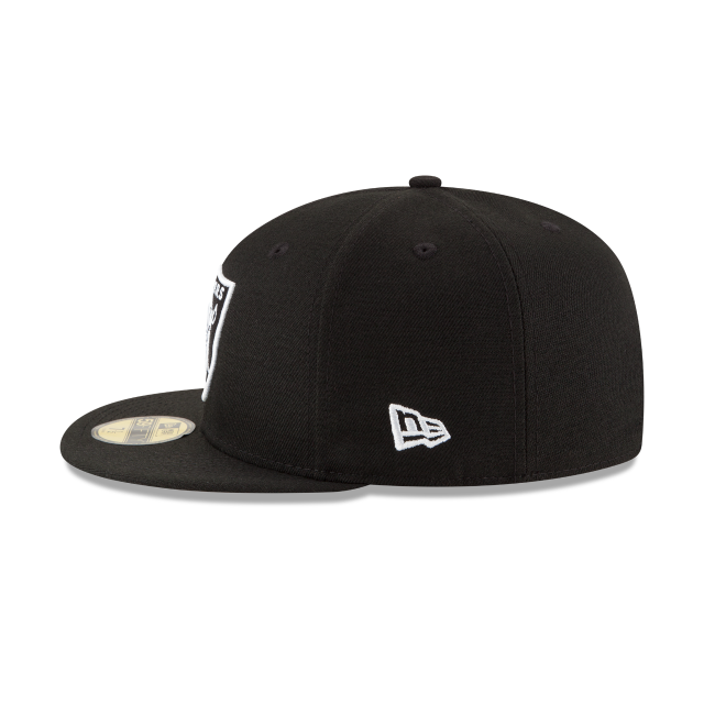 Las Vegas Raiders NFL New Era Men Black/White 59Fifty League Basic Fitted Hat product image 3, provided for visual reference