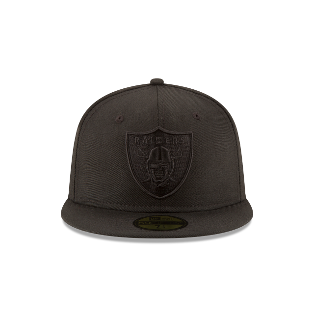 Las Vegas Raiders NFL New Era Men Black on Black 59Fifty League Basic Fitted Hat product image 6, provided for visual