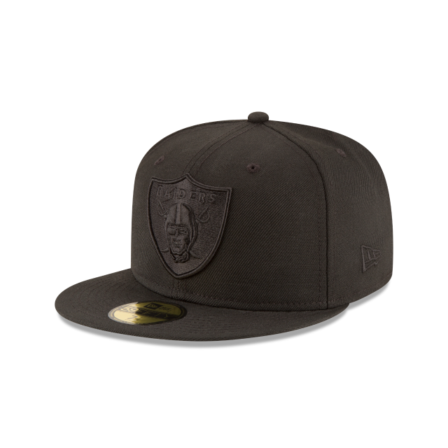 Las Vegas Raiders NFL New Era Men Black on Black 59Fifty League Basic Fitted Hat product image 1, provided for visual