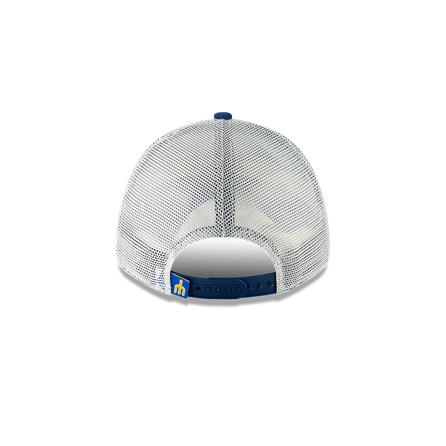 Seattle Mariners MLB New Era Men Blue 9Forty Cooperstown Washed Trucker Adjustable Hat product image 2, provided for visual