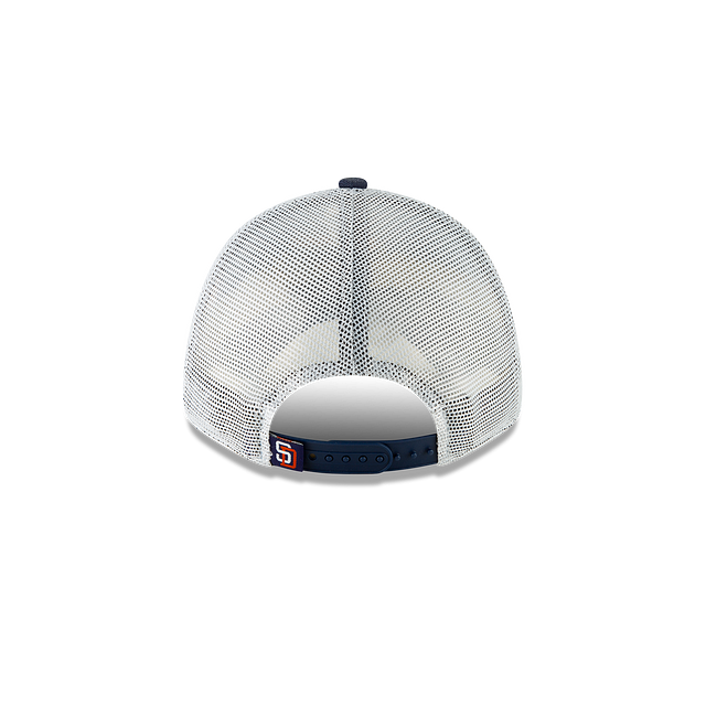 San Diego Padres MLB New Era Men Navy 9Forty Cooperstown Washed Trucker Adjustable Hat product image 2, provided for visual