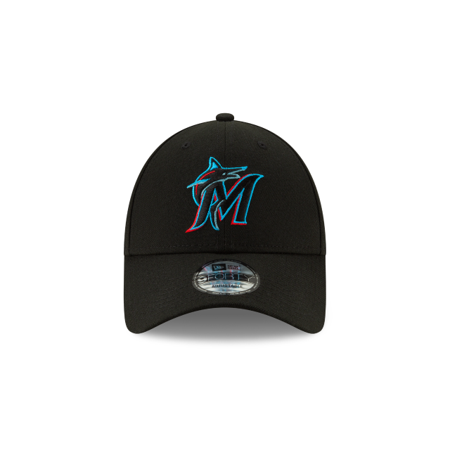 Miami Marlins MLB New Era Men Black 9Forty League Adjustable Hat product image 4, provided for visual reference and product