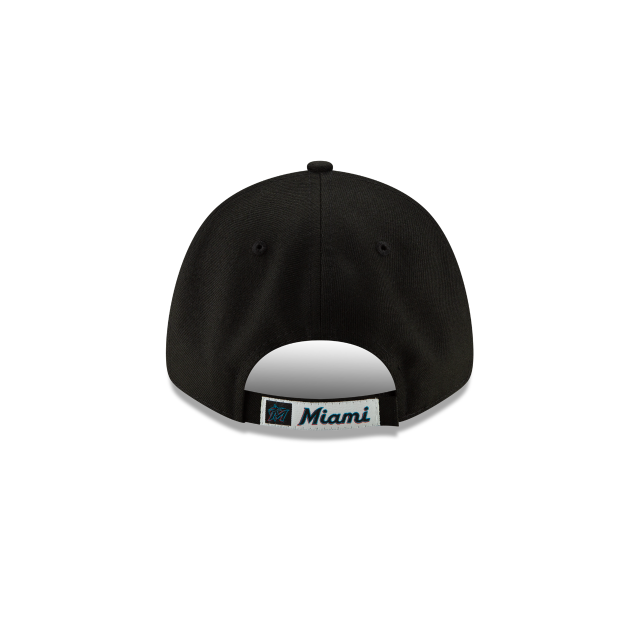 Miami Marlins MLB New Era Men Black 9Forty League Adjustable Hat product image 2, provided for visual reference and product