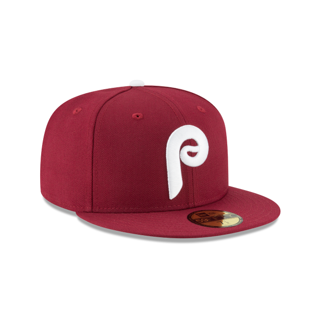 Philadelphia Phillies MLB New Era Men Burgundy 59Fifty Cooperstown 1970 Wool Fitted Hat product image 6, provided for visual