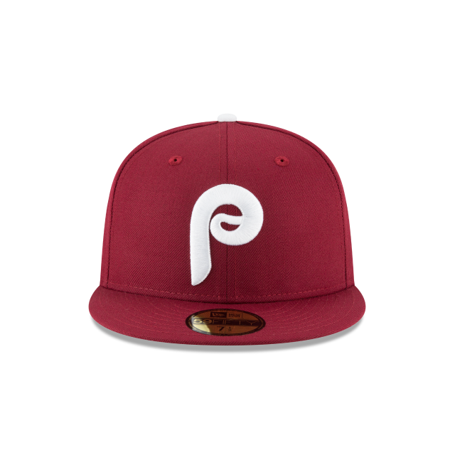 Philadelphia Phillies MLB New Era Men Burgundy 59Fifty Cooperstown 1970 Wool Fitted Hat product image 3, provided for visual