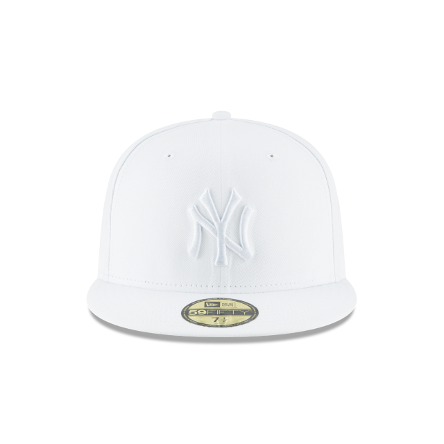 New York Yankees MLB New Era Men White on White 59Fifty Basic Fitted Hat product image 5, provided for visual reference and