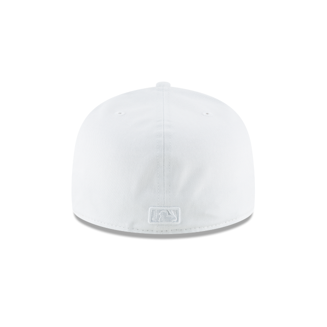 New York Yankees MLB New Era Men White on White 59Fifty Basic Fitted Hat product image 2, provided for visual reference and